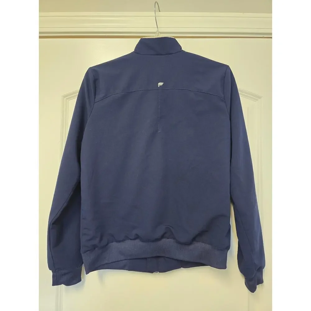 Fabletics Mens The Don Everyday Bomber Size Small Navy Lined Rain Resistant